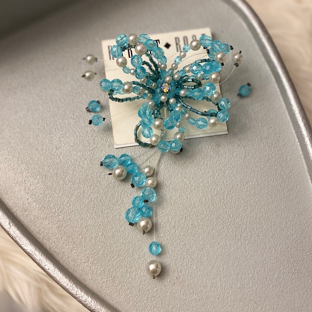 Robert Rose Beaded Brooch